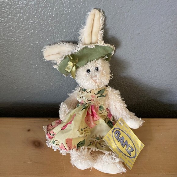 GANZ Other - Vintage Ganz Plush Bunny Clarice With Floral Dress & Hat
